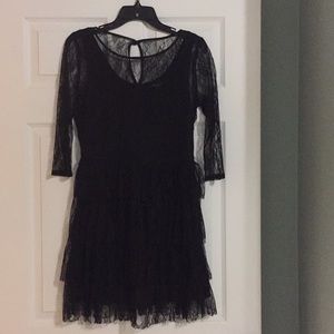 Black lace short dress